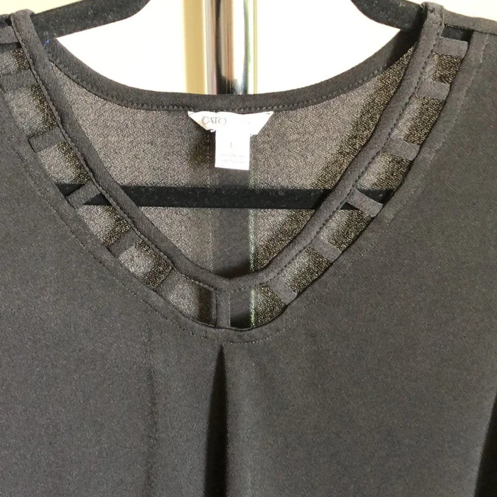 Cato size large black hi lo long top